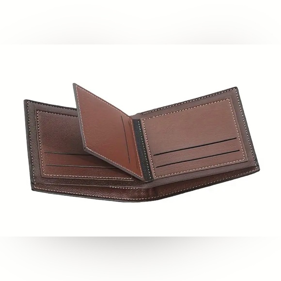 Men's Leather Wallet, Crocodile Pattern. Coffee color. NWT - Picture 3 of 7